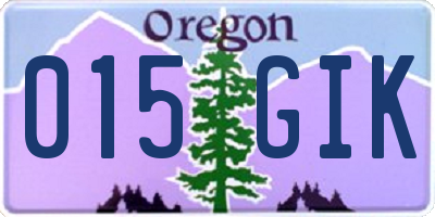OR license plate 015GIK