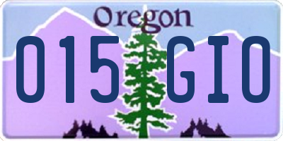 OR license plate 015GIO