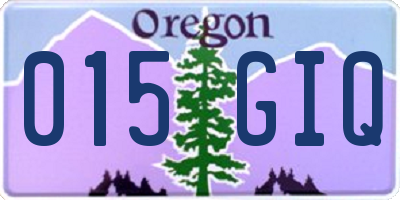 OR license plate 015GIQ
