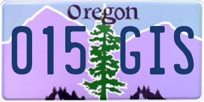 OR license plate 015GIS