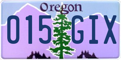 OR license plate 015GIX