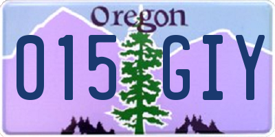 OR license plate 015GIY