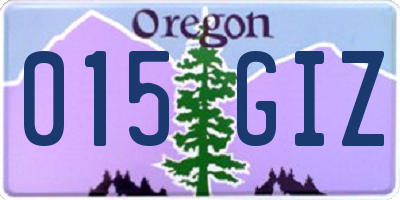 OR license plate 015GIZ