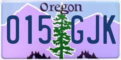 OR license plate 015GJK