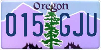 OR license plate 015GJU