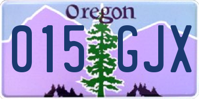 OR license plate 015GJX