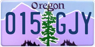 OR license plate 015GJY
