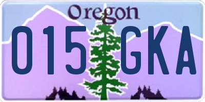 OR license plate 015GKA