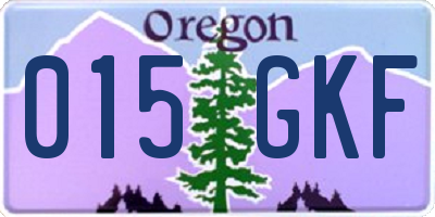 OR license plate 015GKF