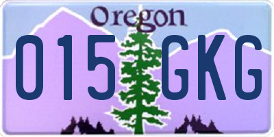 OR license plate 015GKG