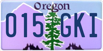 OR license plate 015GKI