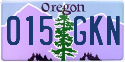 OR license plate 015GKN