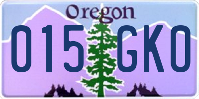 OR license plate 015GKO