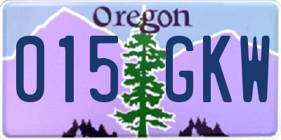 OR license plate 015GKW