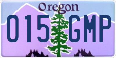 OR license plate 015GMP