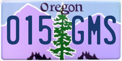 OR license plate 015GMS
