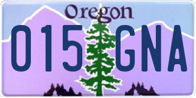 OR license plate 015GNA