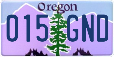 OR license plate 015GND