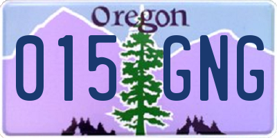 OR license plate 015GNG