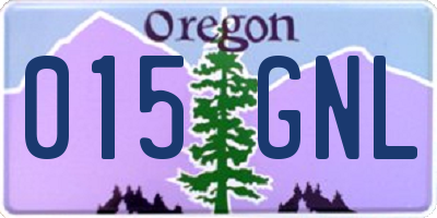 OR license plate 015GNL