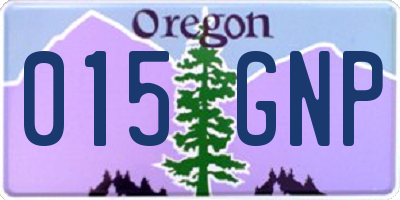 OR license plate 015GNP