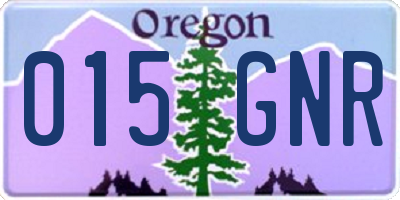 OR license plate 015GNR