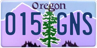 OR license plate 015GNS