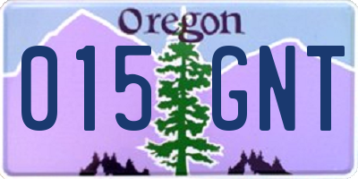 OR license plate 015GNT