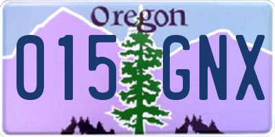 OR license plate 015GNX