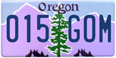 OR license plate 015GOM