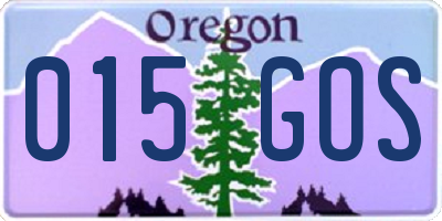 OR license plate 015GOS