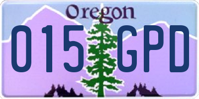 OR license plate 015GPD
