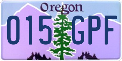 OR license plate 015GPF