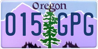 OR license plate 015GPG