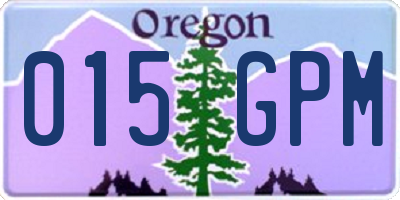 OR license plate 015GPM