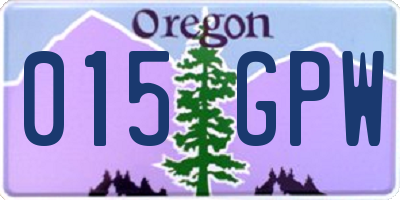 OR license plate 015GPW