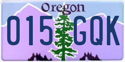 OR license plate 015GQK