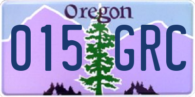 OR license plate 015GRC