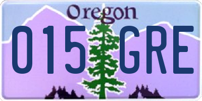 OR license plate 015GRE