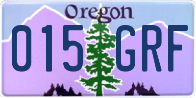 OR license plate 015GRF