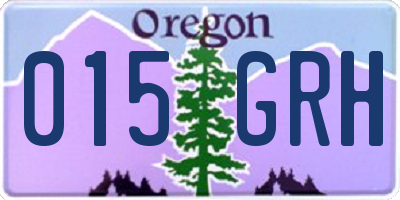 OR license plate 015GRH