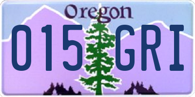OR license plate 015GRI