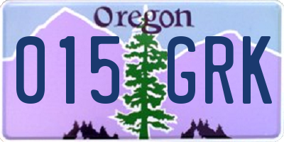 OR license plate 015GRK