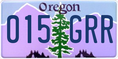 OR license plate 015GRR