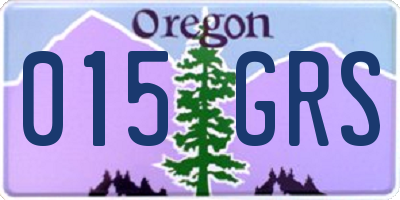 OR license plate 015GRS