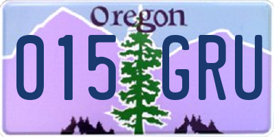 OR license plate 015GRU