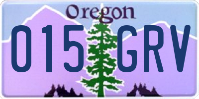 OR license plate 015GRV
