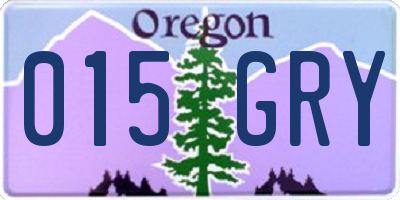 OR license plate 015GRY