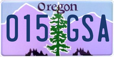 OR license plate 015GSA