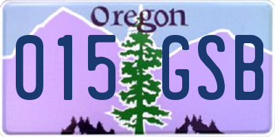 OR license plate 015GSB